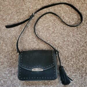 Kate Spade Black Suede Crossbody Bag with Tassel